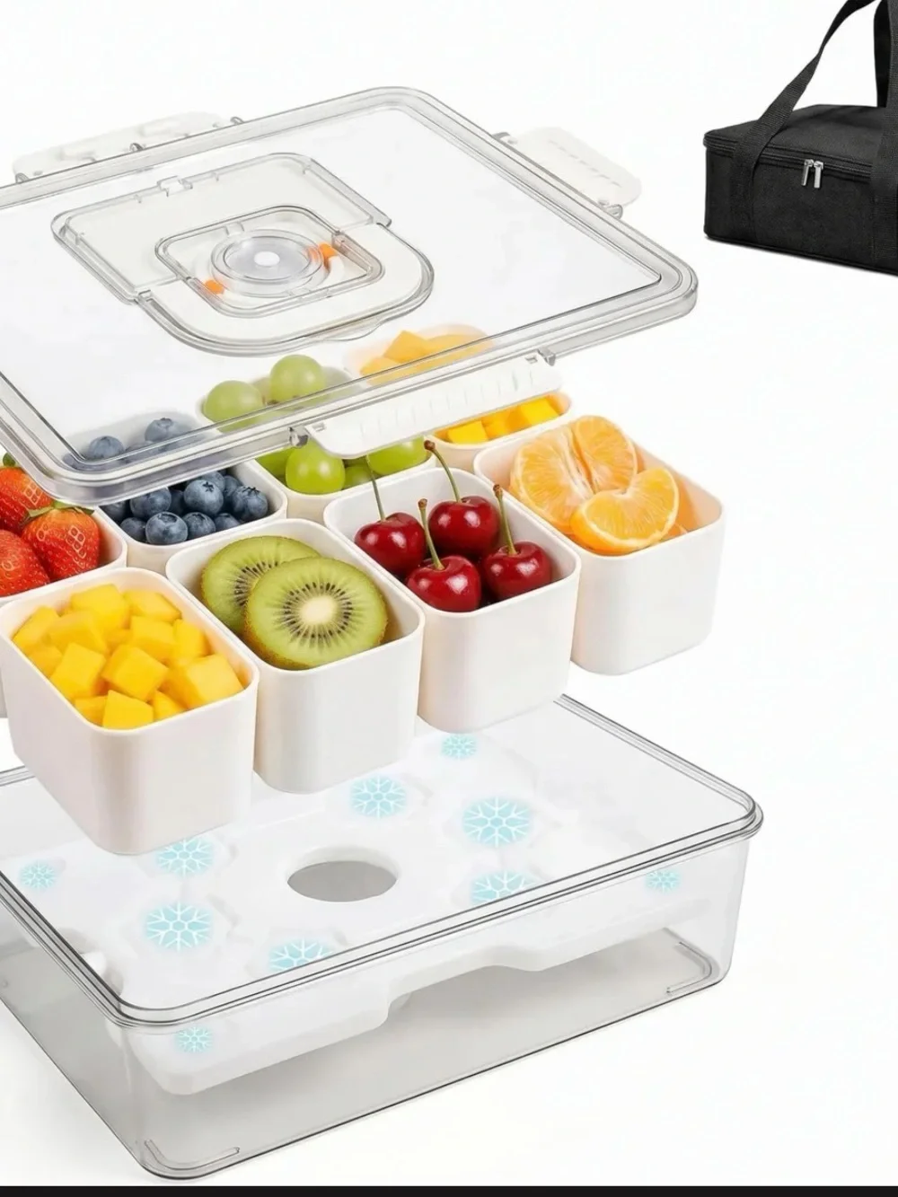 Insulated Portable Snack Box Organizer in Cream - Brand Unspecified